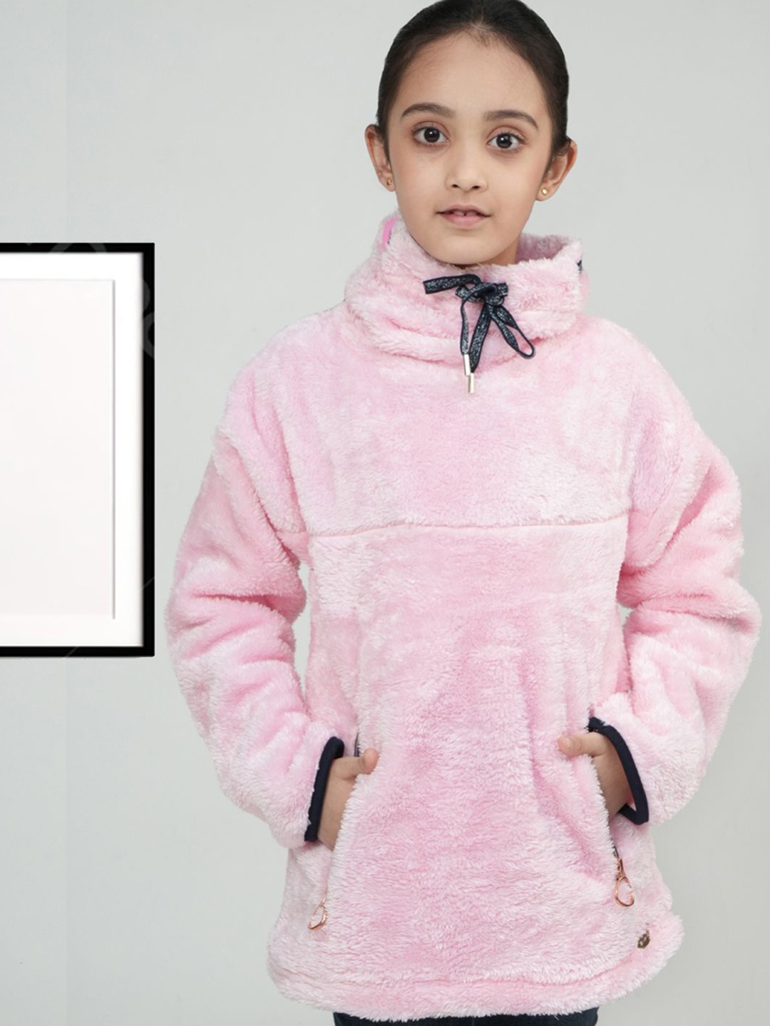 

PAMPOLINA Girls High Neck Sweatshirt, Pink