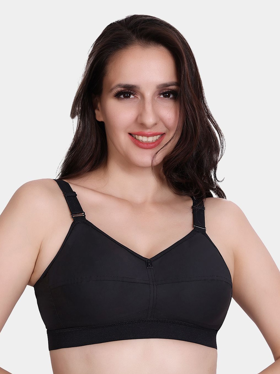 

Trylo CottonFit Women Pure Cotton Non-Padded Non-Wired Full Coverage Bra, Black