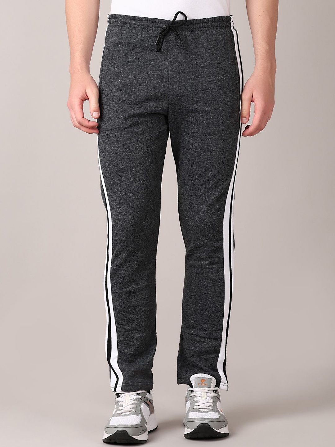 

V-Mart Men Mid Rise Fleece W-Pyjama Track Pant, Grey
