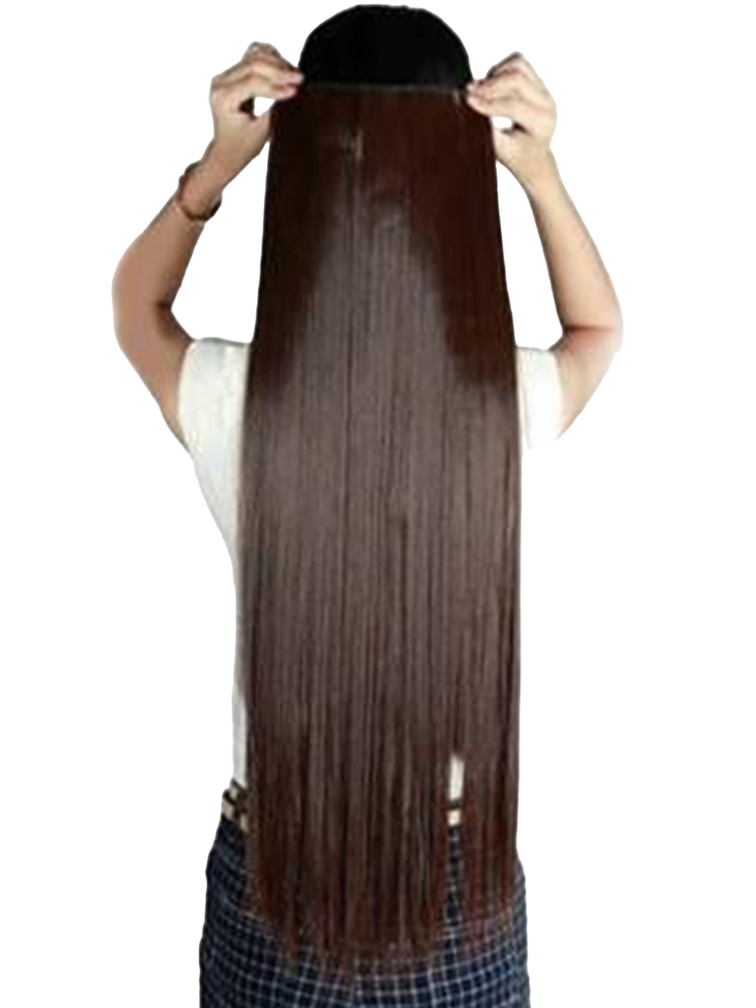 

D-Divine Clip-In Straight Locks Hair Extension- Brown - 24 Inch