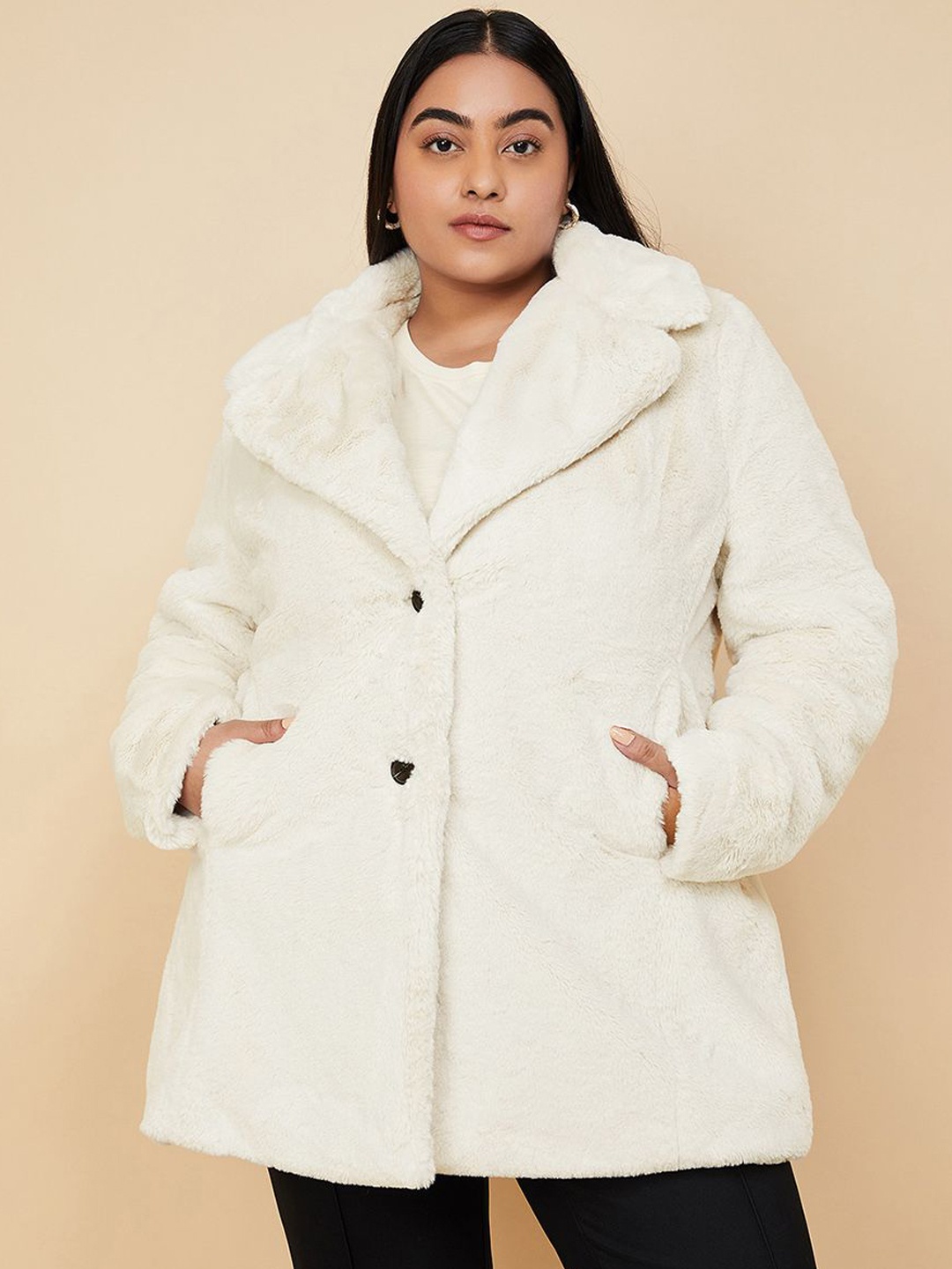 

max Women Polyester Fashion Jacket, Beige