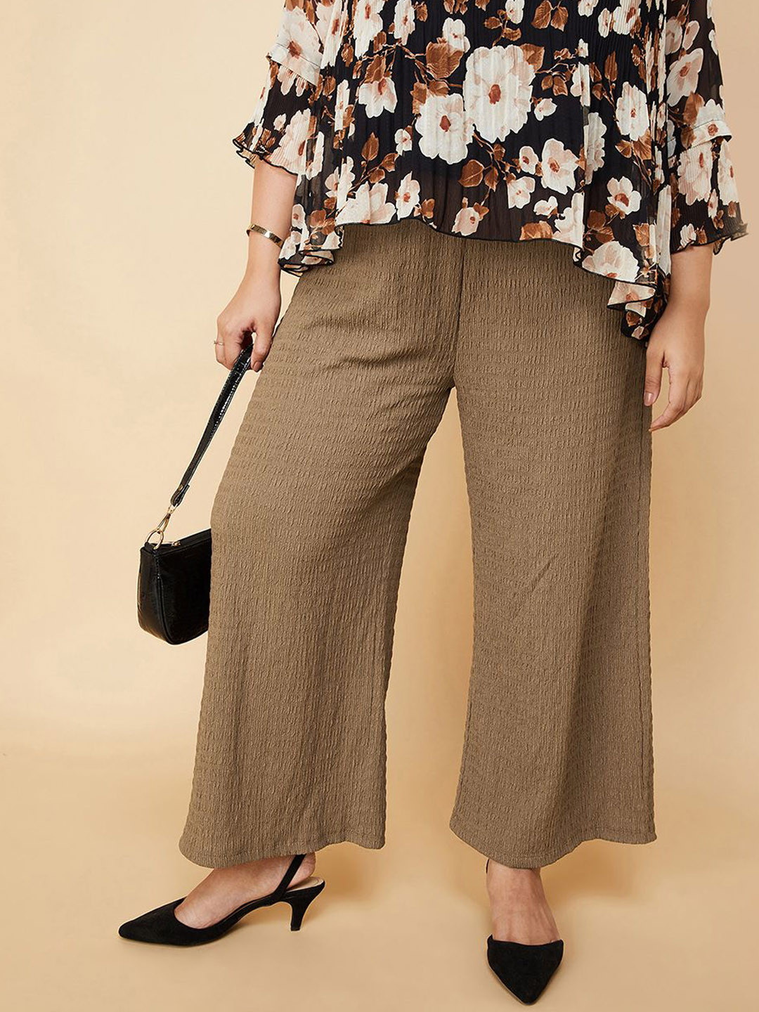 

max Women Mid-Rise Parallel Trousers, Brown