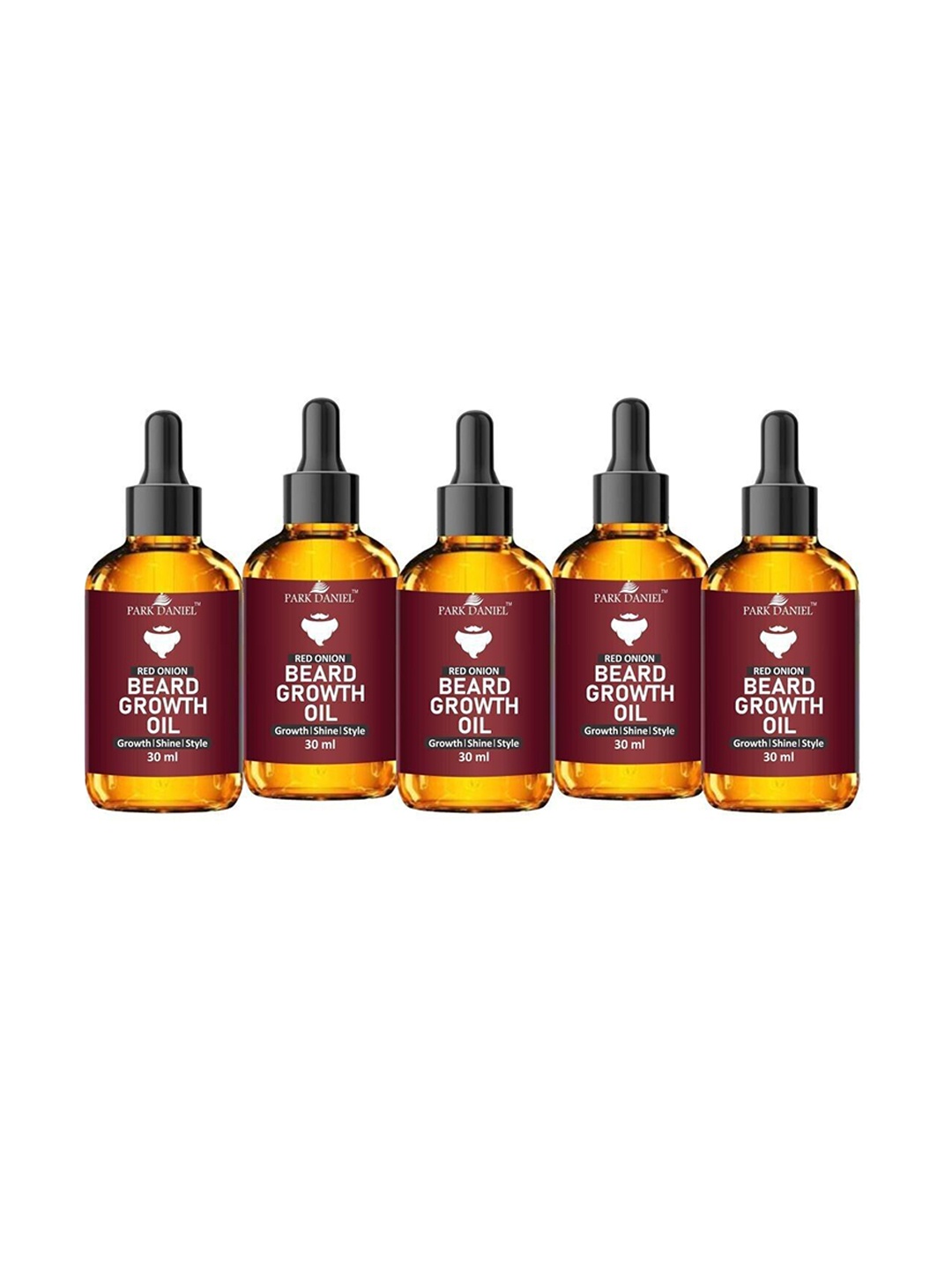 

Park Daniel Set Of 5 Red Onion Beard Growth oil - 30 ml Each, Transparent