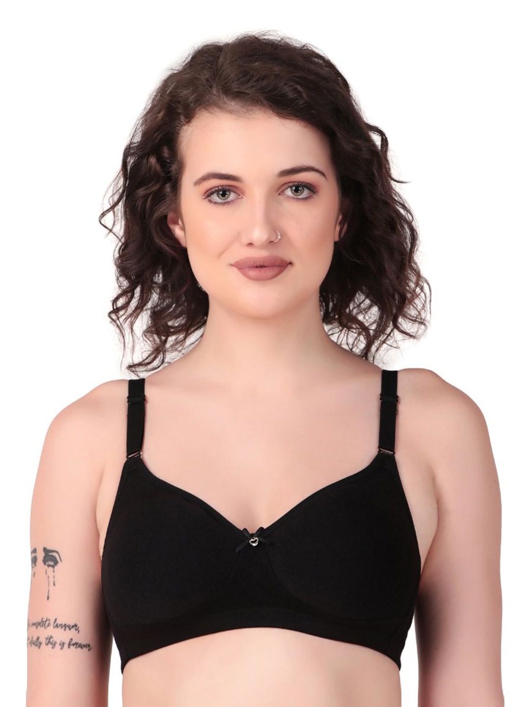 

Piylu Women Lightly Padded Full Coverage Bra, Black