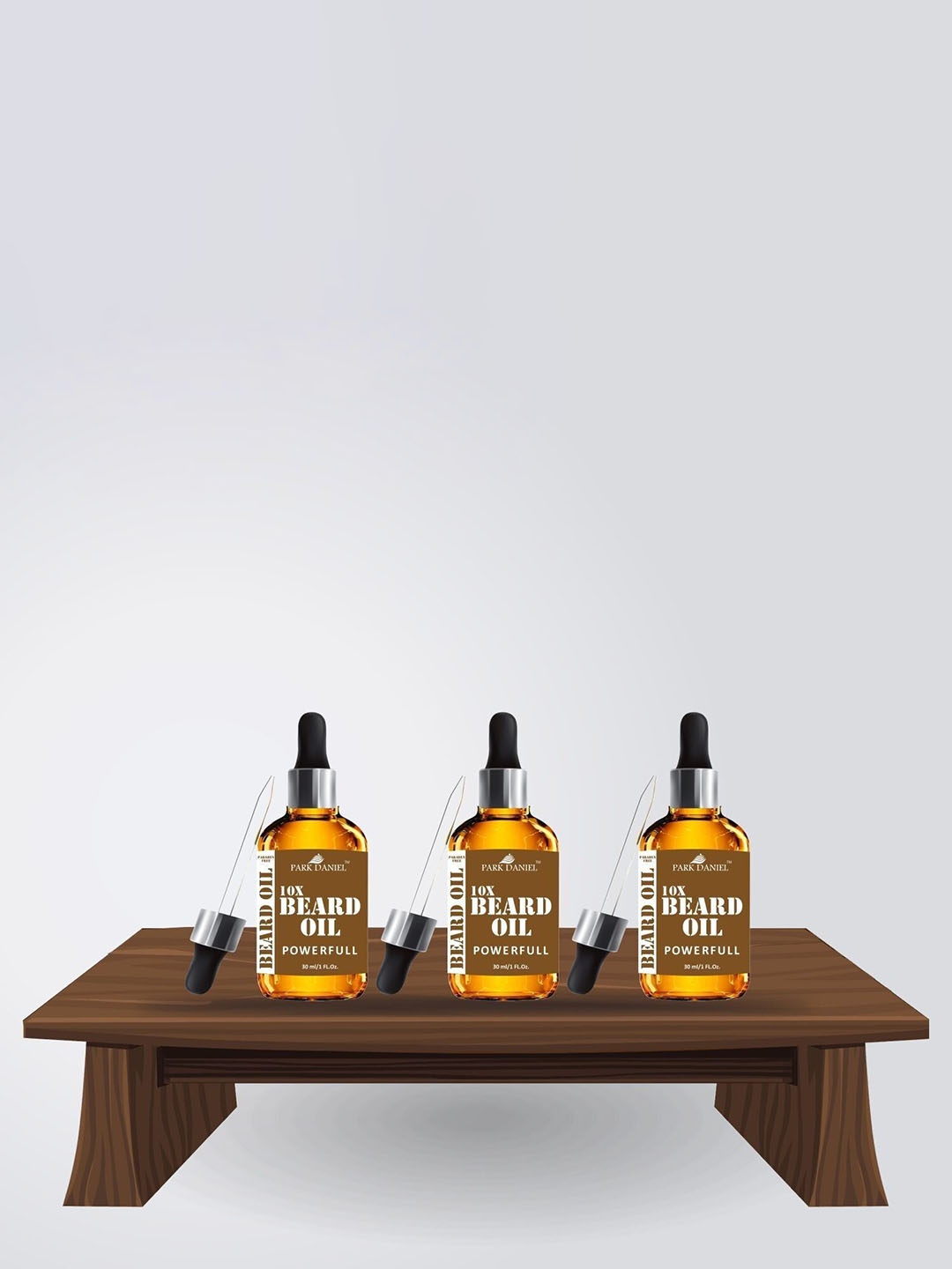 

Park Daniel Set Of 3Pc 10x Powerful Beard Oil - 30 ml Each, Transparent