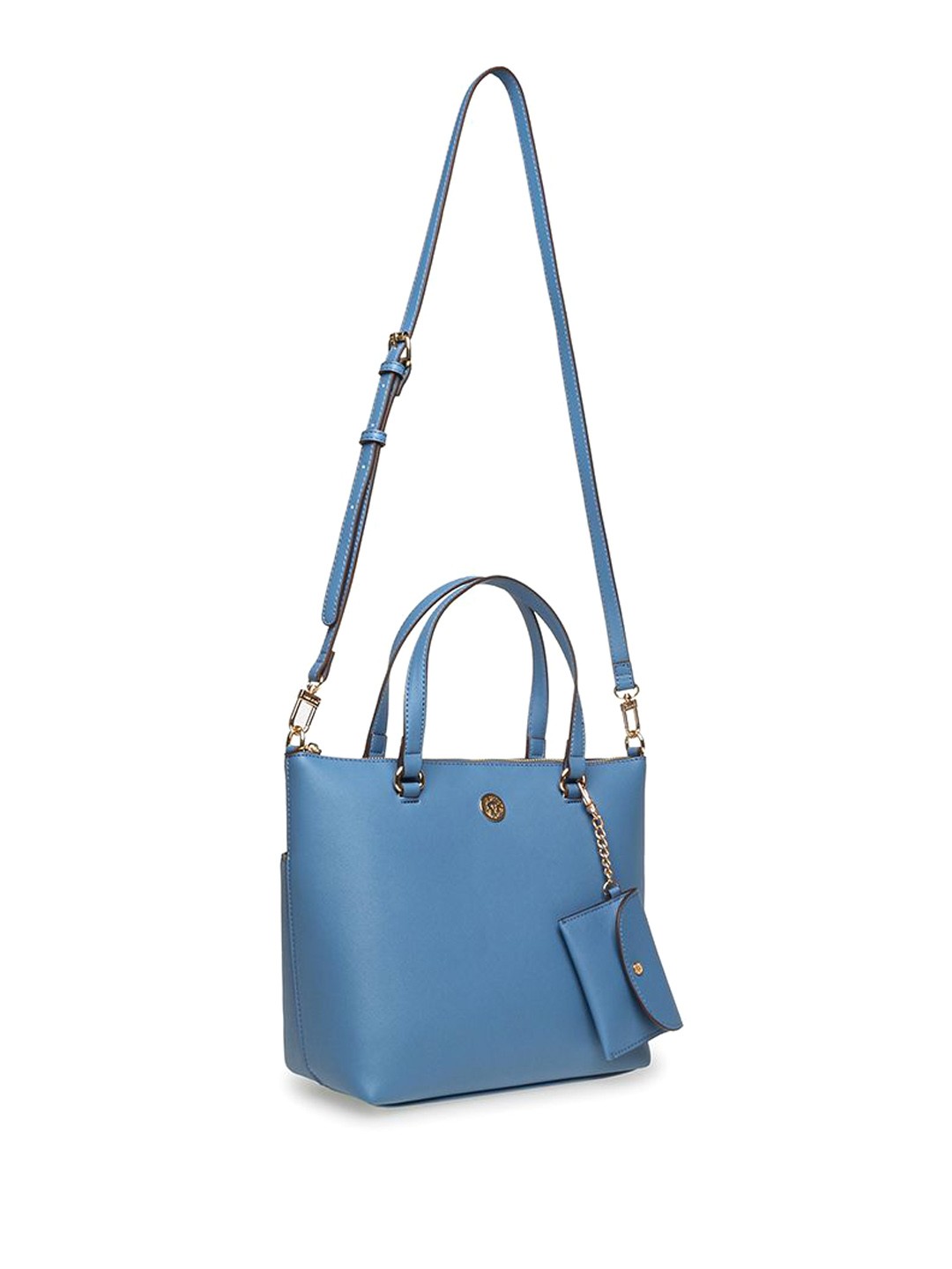 

ANNE KLEIN Women Solid Shopper Leather Shoulder Bag With Pouch, Blue