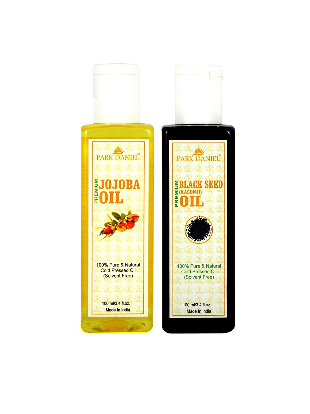 

Park Daniel Set Of 100% Cold Pressed Jojoba & Black Seed Oil - 100ml Each, Beige