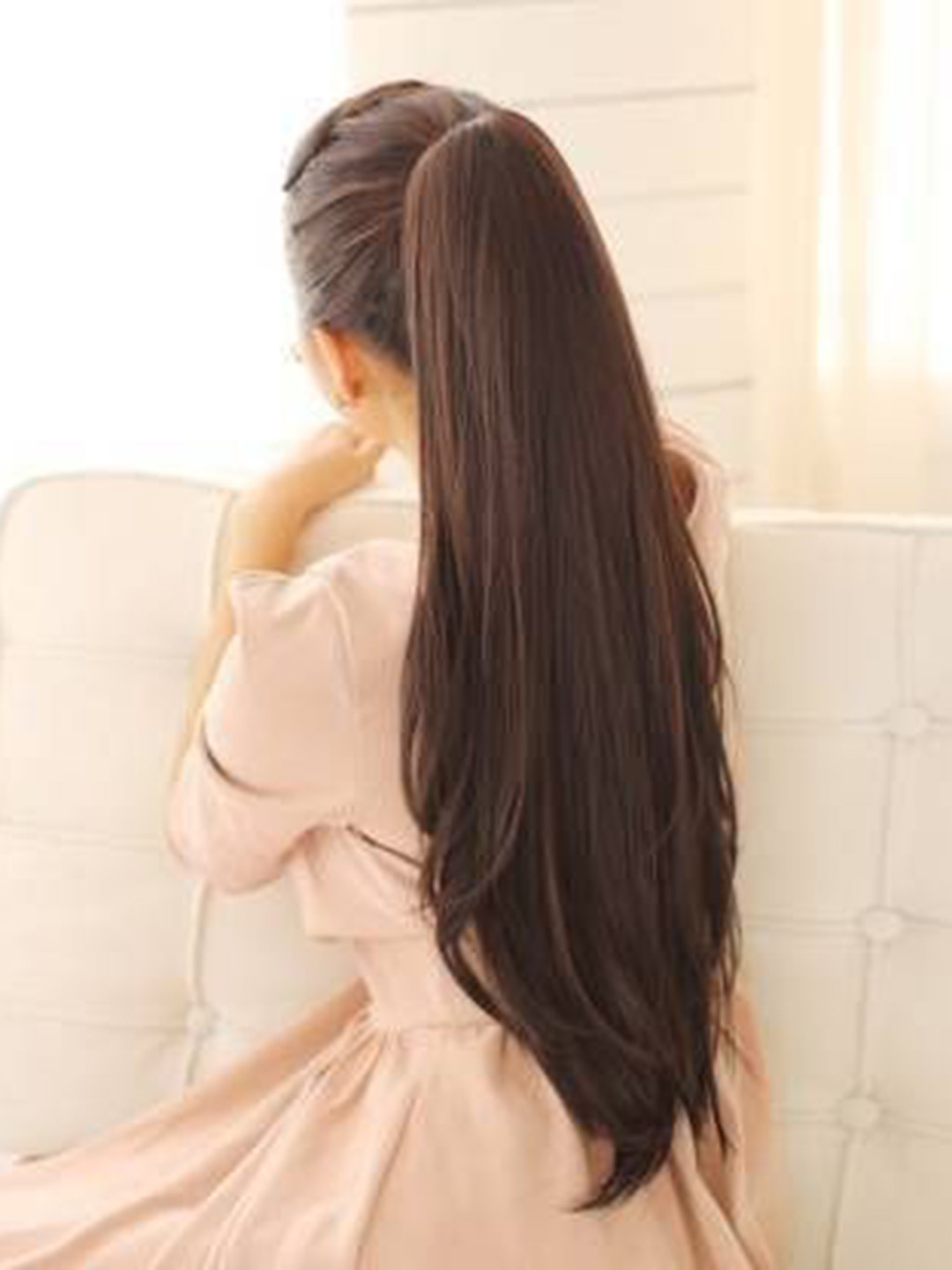 

D-Divine Clip In Straight Ponytail Hair Extension - Black
