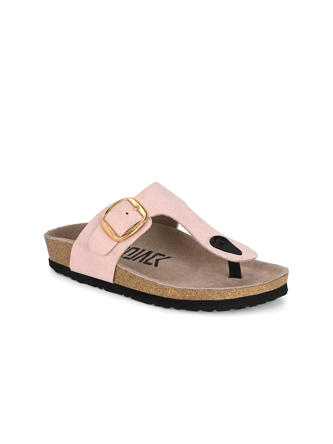 

AfroJack Women T-Strap Flats with Buckles, Pink