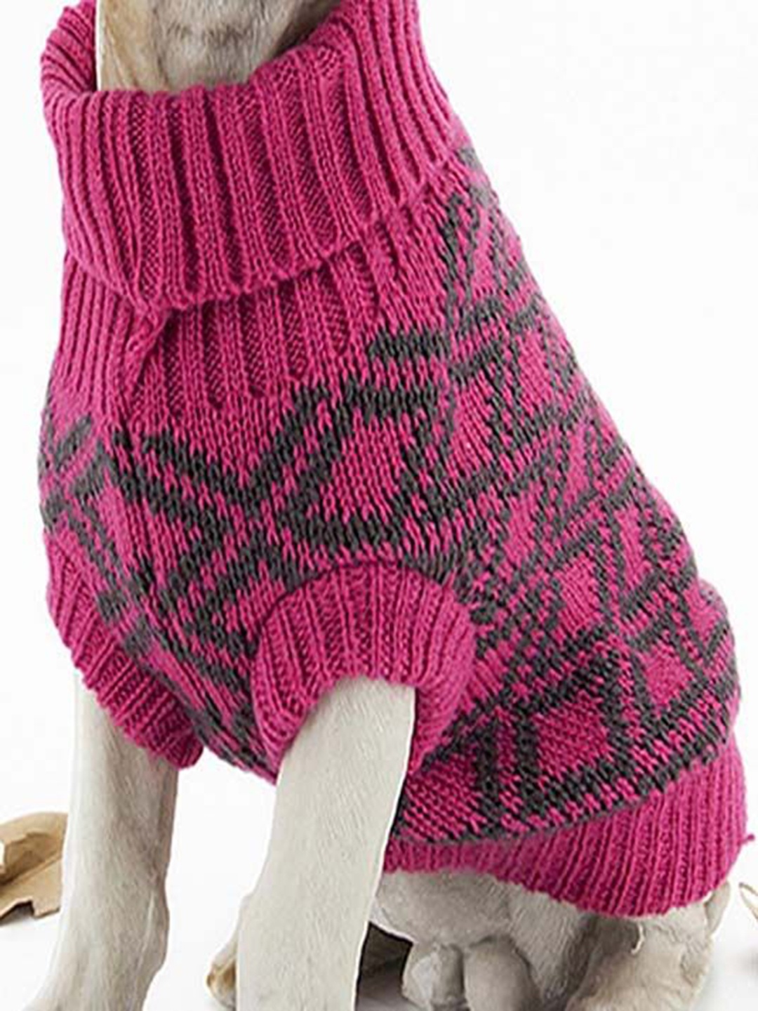 

Lulala Self Design Dog Sweater, Pink