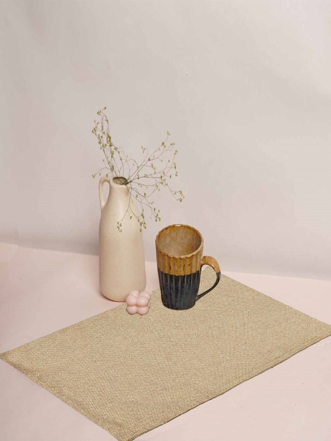 

Lushomes Beige 6 Pieces Jute Textured Table Placemats