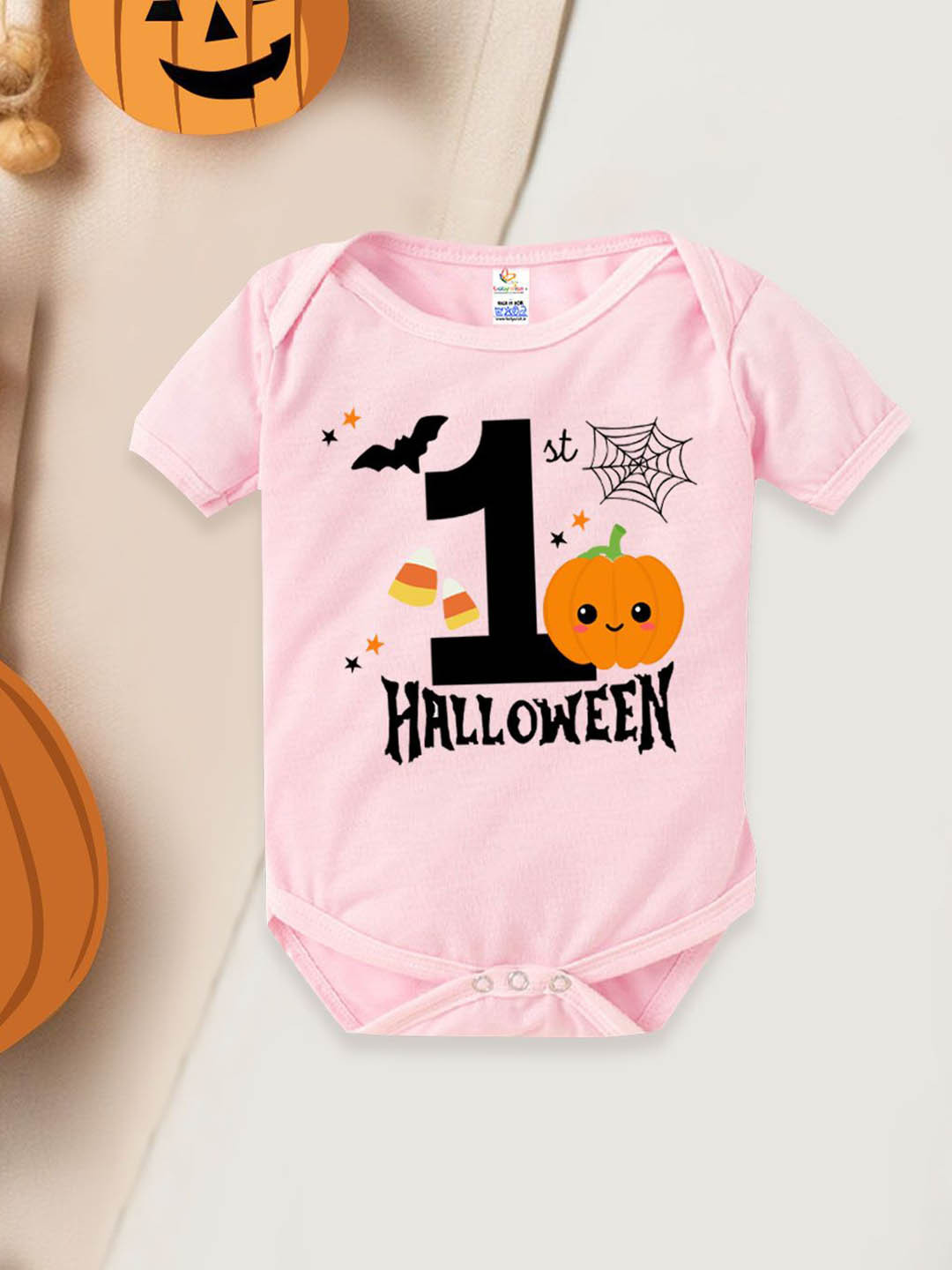 

Babywish Infants Printed Cotton Bodysuit, Pink