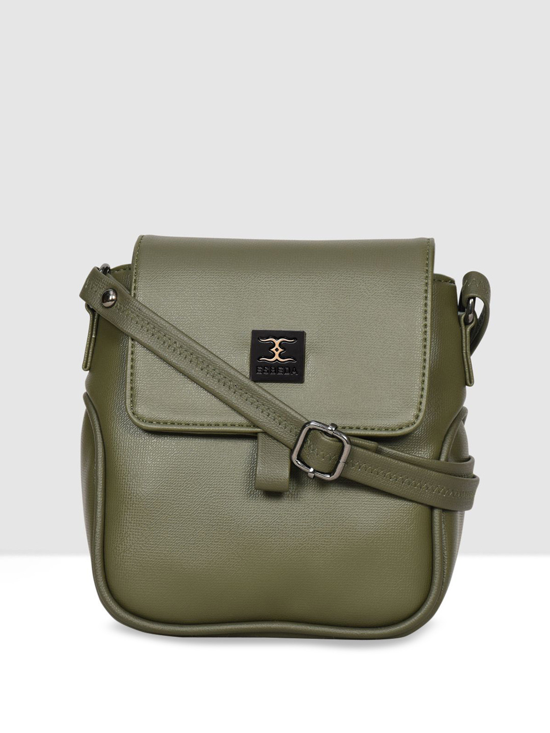 

ESBEDA Women Solid Structured Sling Bag, Green