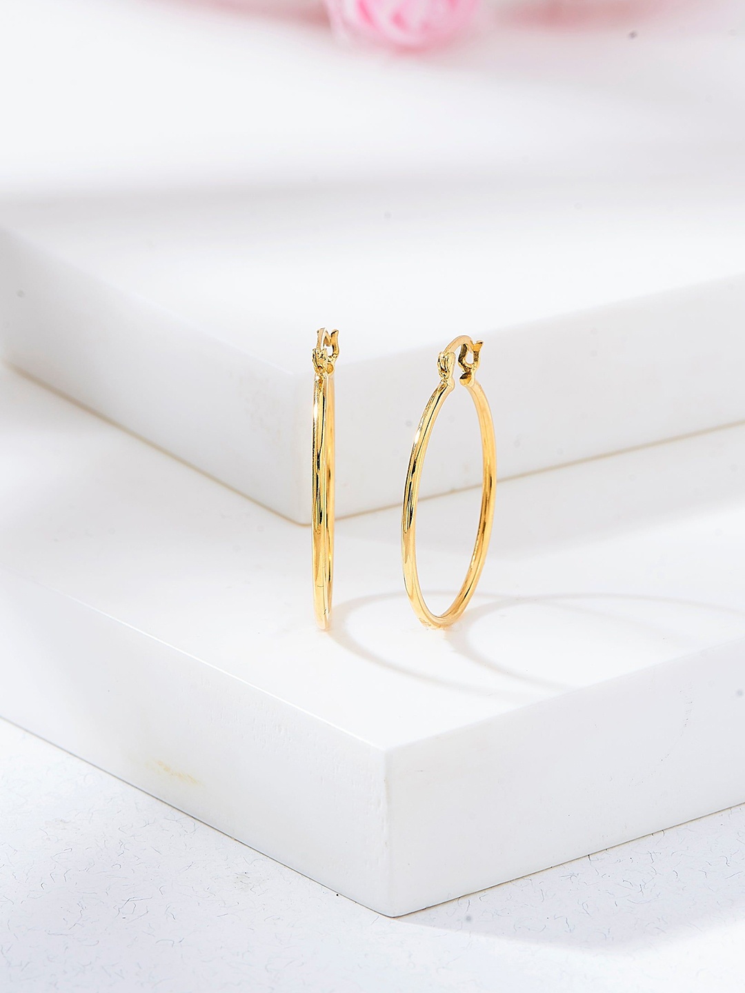 

Nipura 925 Sterling Silver Gold-Plated Contemporary Hoop Earrings