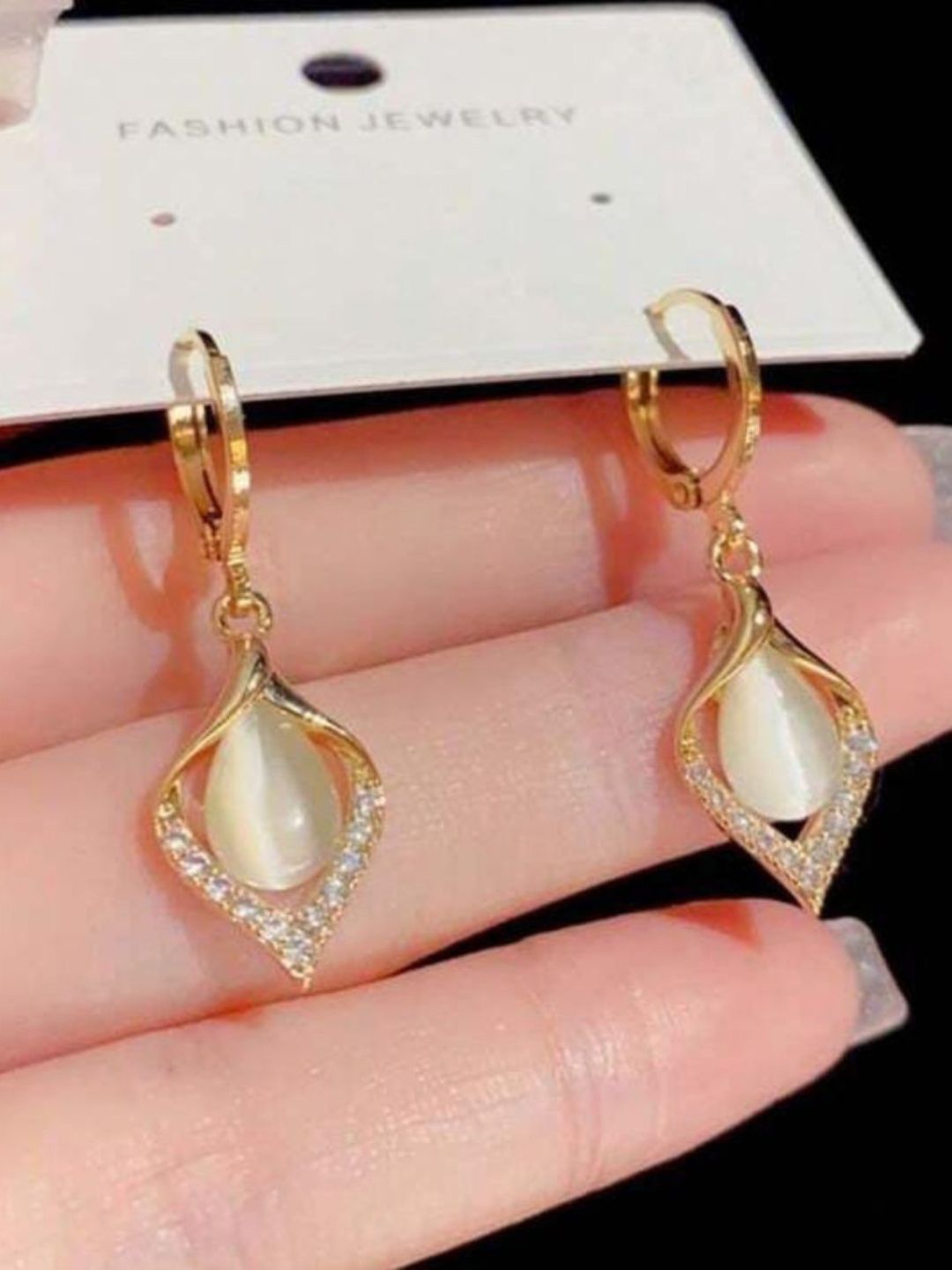 

CareDone Contemporary Drop Earrings, Gold