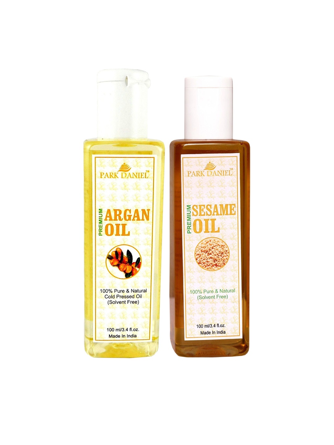 

Park Daniel Set Of 2 100% Pure & Natural Argan & Sesame Oil - 100 ml Each, Transparent