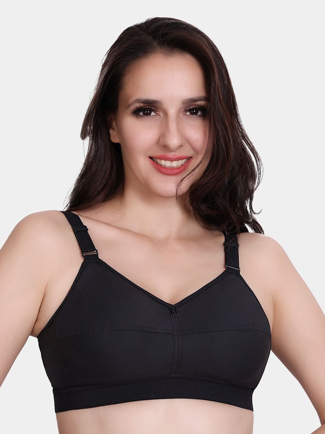 

Trylo CottonFit Women Pure Cotton Non-Padded Non-Wired Full Coverage Bra, Black
