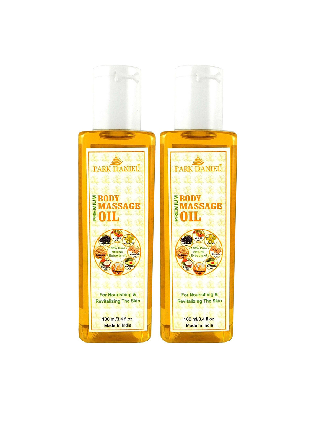 

Park Daniel Set Of 2 Organic Body Massage Oil - 200 ml Each, Transparent