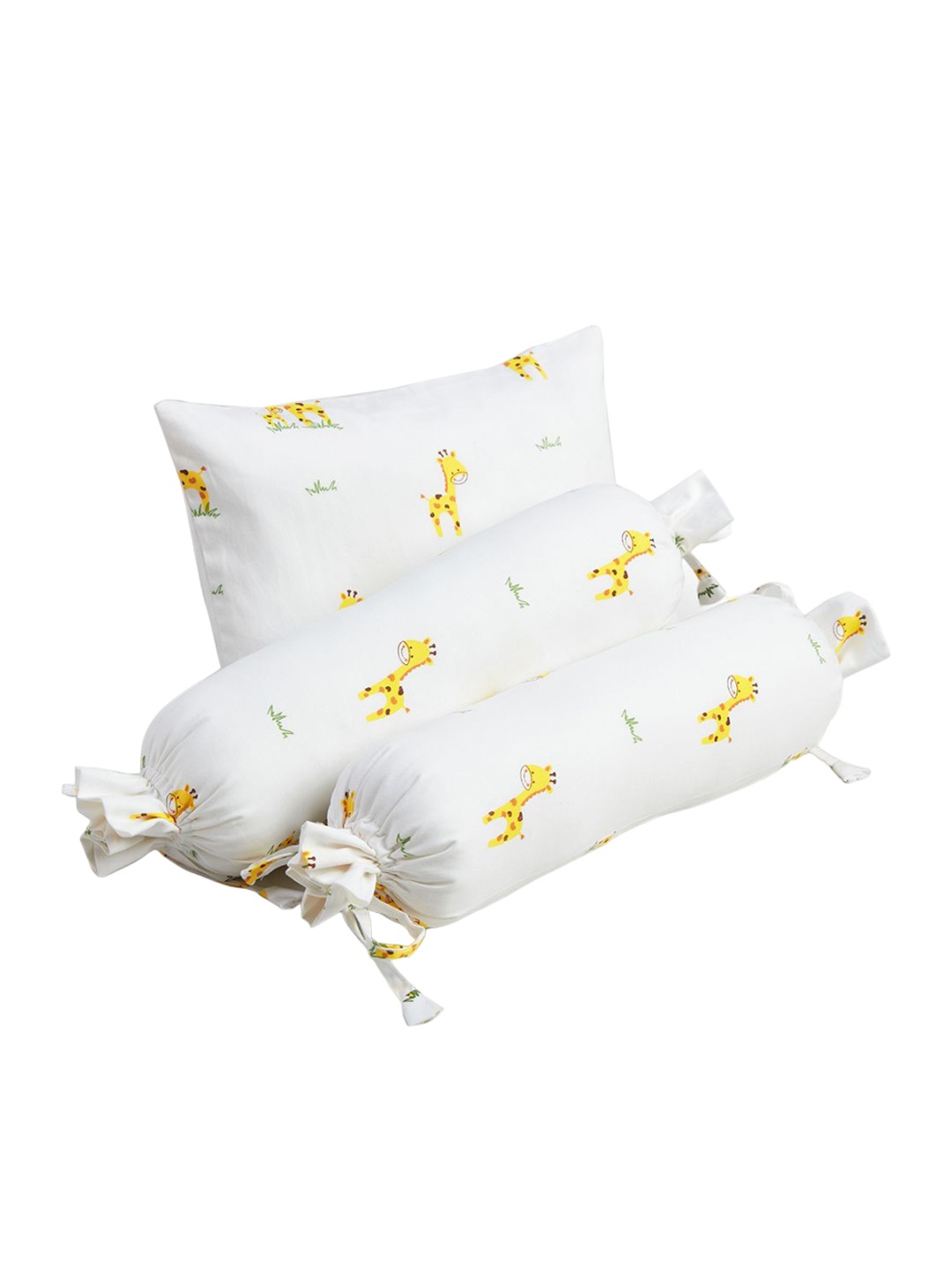 

The White Cradle Kids Printed Pure Organic Cotton Bolster & Pillow Set