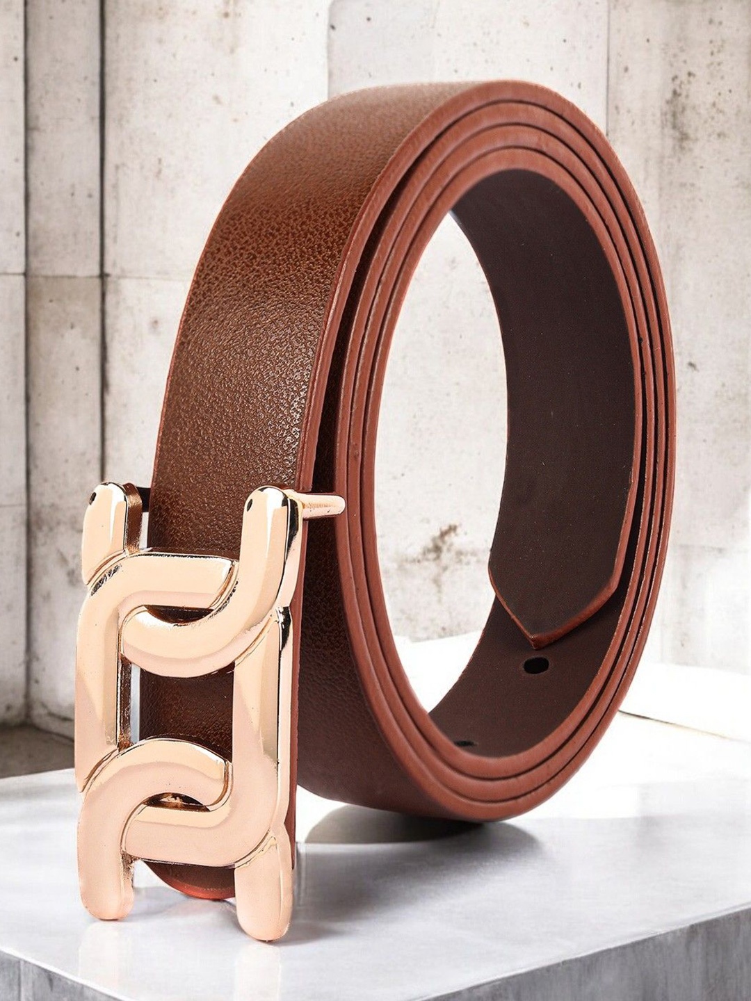 

CRUSSET Women PU Formal Tang Belt, Tan
