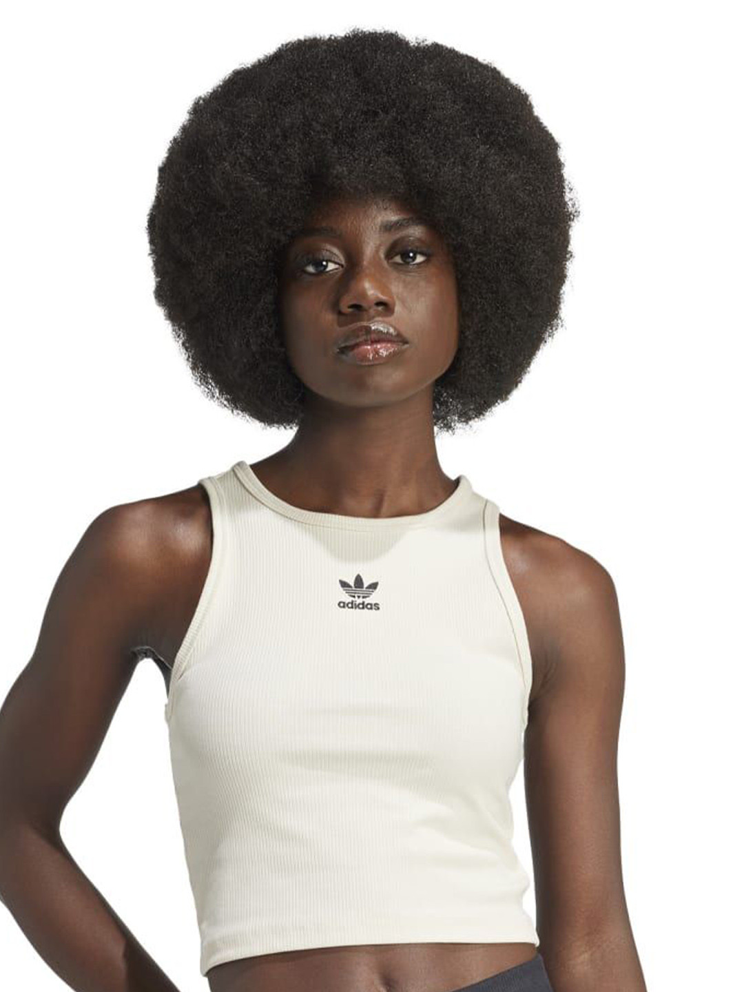 

ADIDAS Originals Women Solid Cotton Crop Top, White