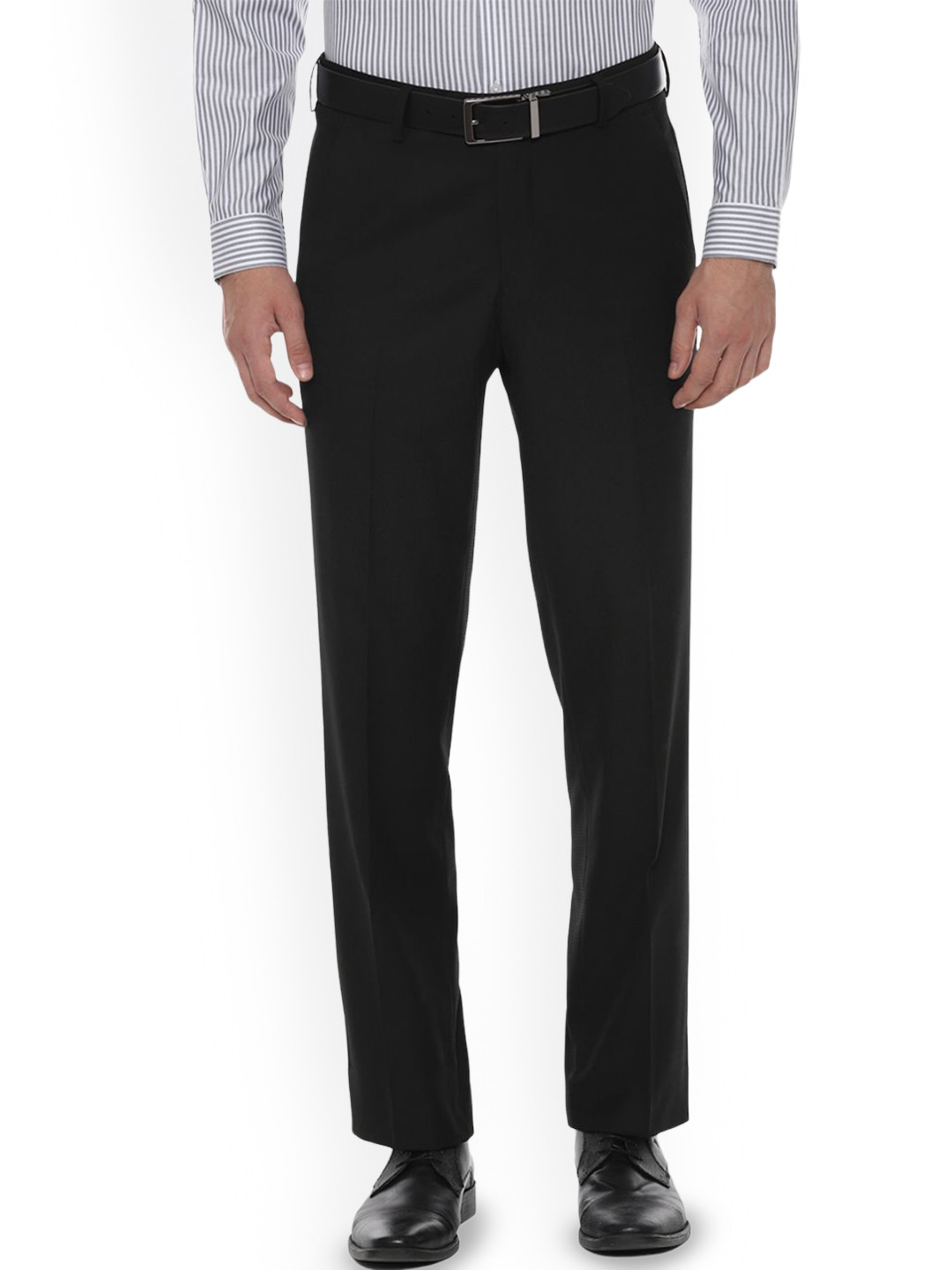 

Van Heusen Men Mid-Rise Loose Fit Trousers, Black