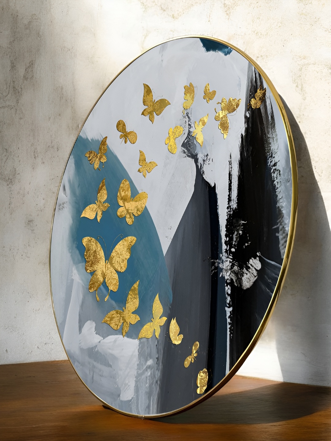 

Art Street Gold-Toned Paper Golden Butterfly Birds and Animals Printed Wall Art