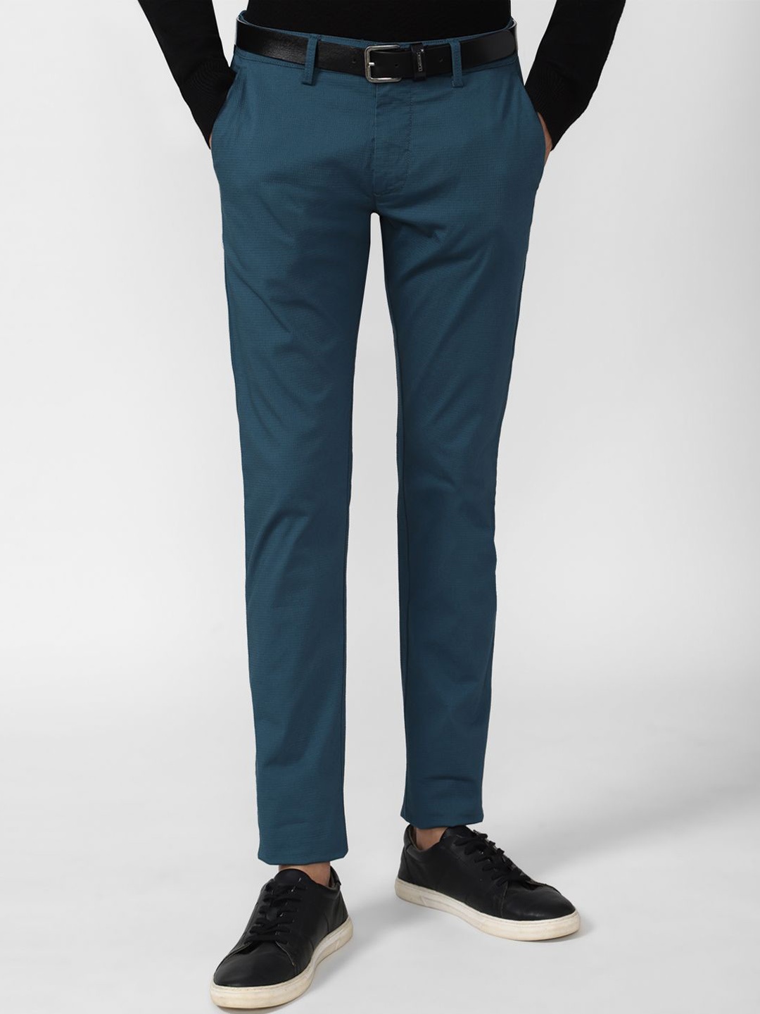 

Peter England Casuals Men Skinny Fit Formal Trousers, Blue