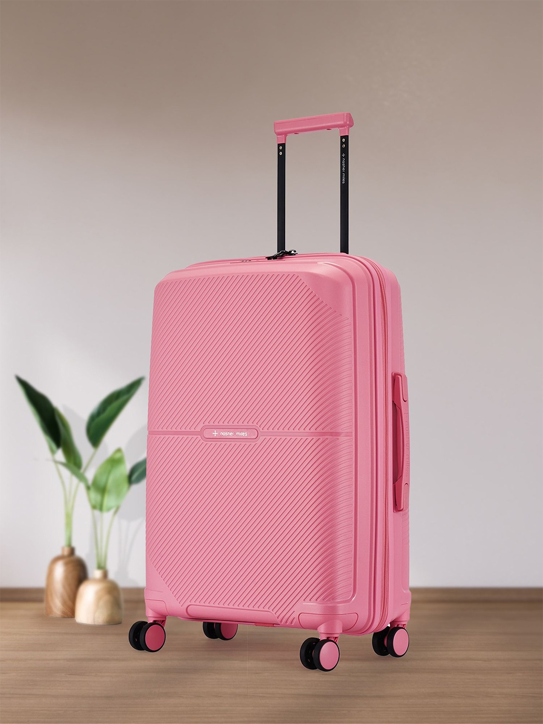 

Nasher Miles Hawaii Polypropylene TSA Lock Medium Pink Trolley Bag - 24 Inch (65 cm)