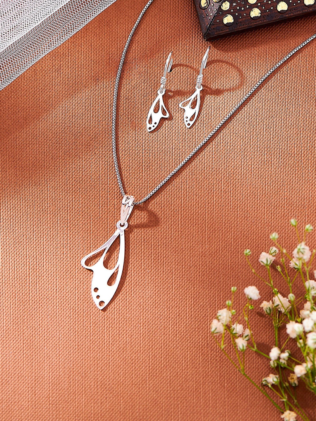 

Nipura 925 Sterling Silver Rhodium-Plated Wing Laser Cut Drop Earrings