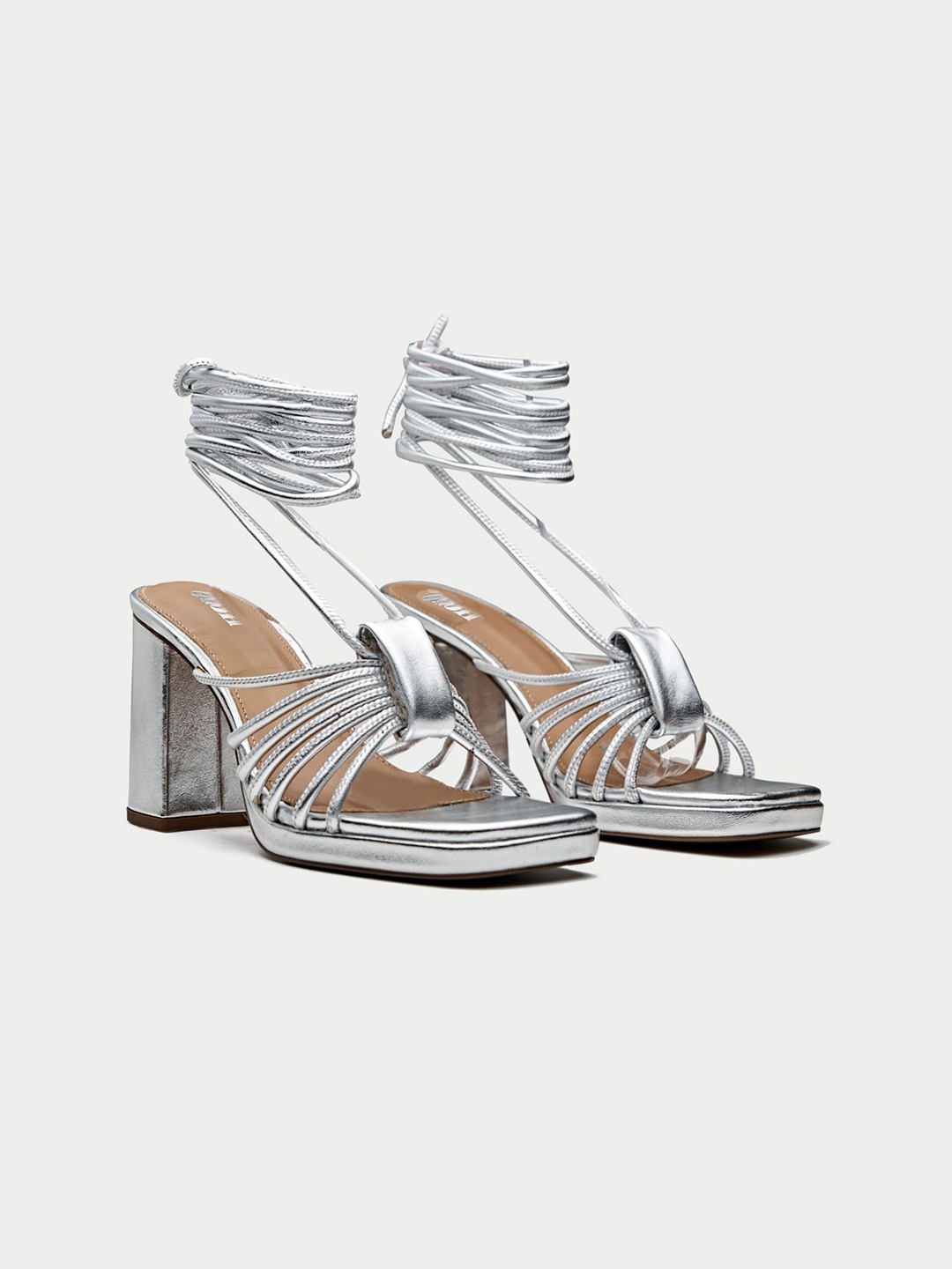 

Oroh Women Leather Party Platform Sandals, Silver