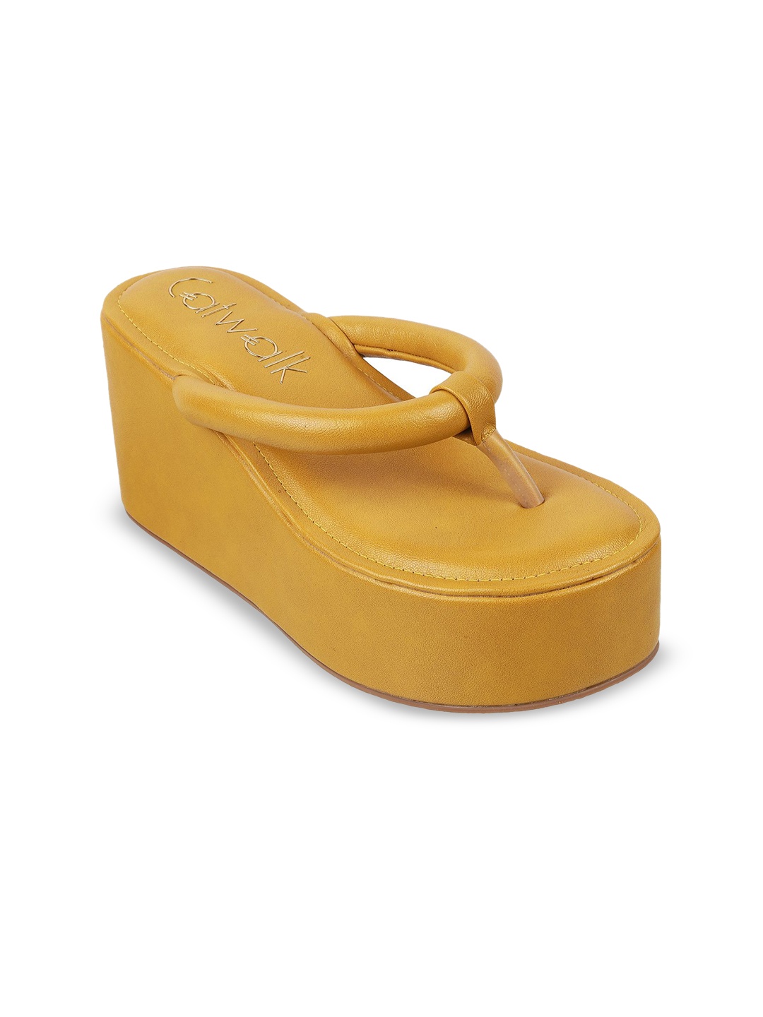 

Catwalk Women Solid Flatform Heel Sandal, Yellow