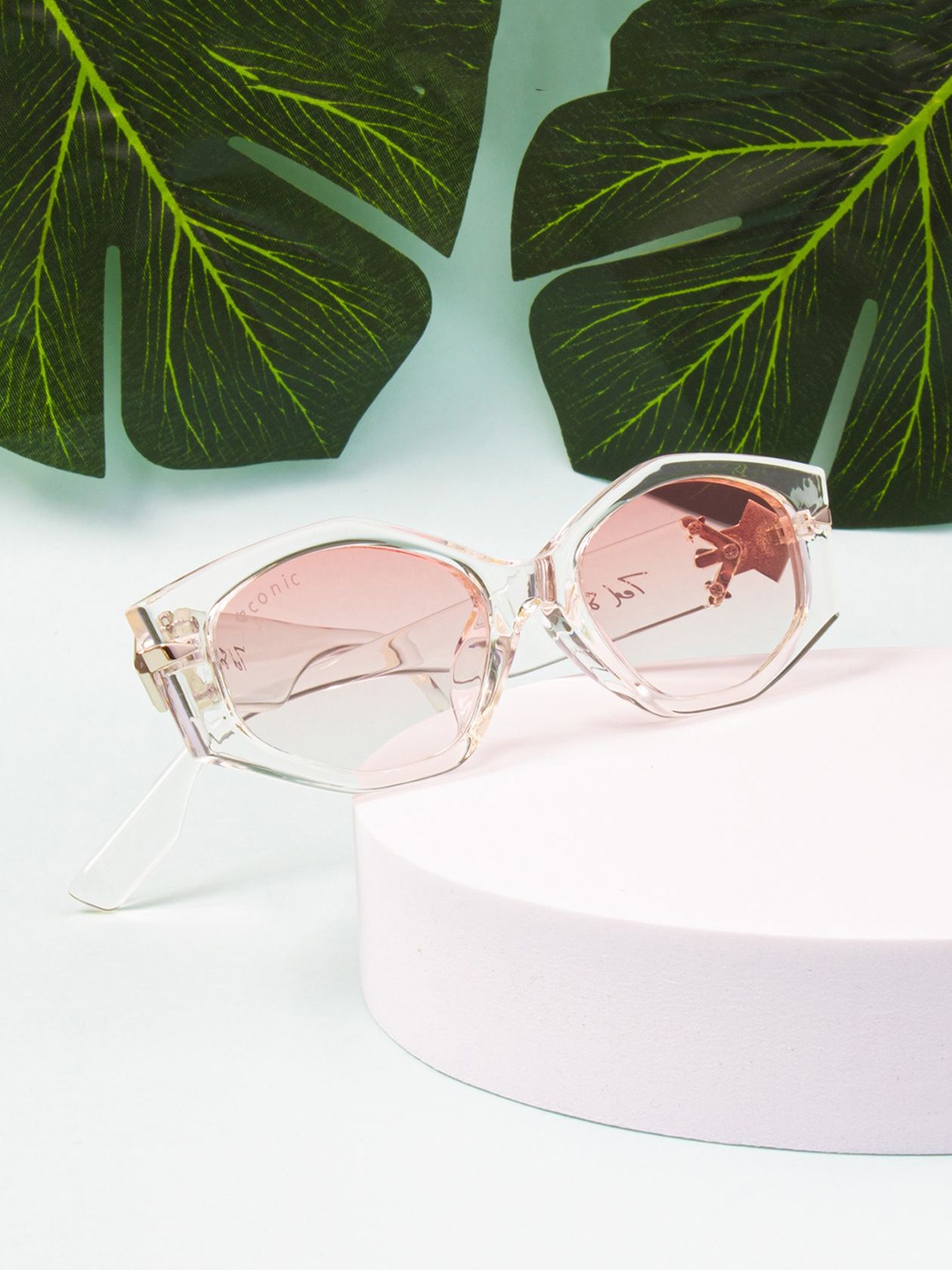 

Ted Smith Women Cateye Sunglasses with UV Protected Lens, Transparent