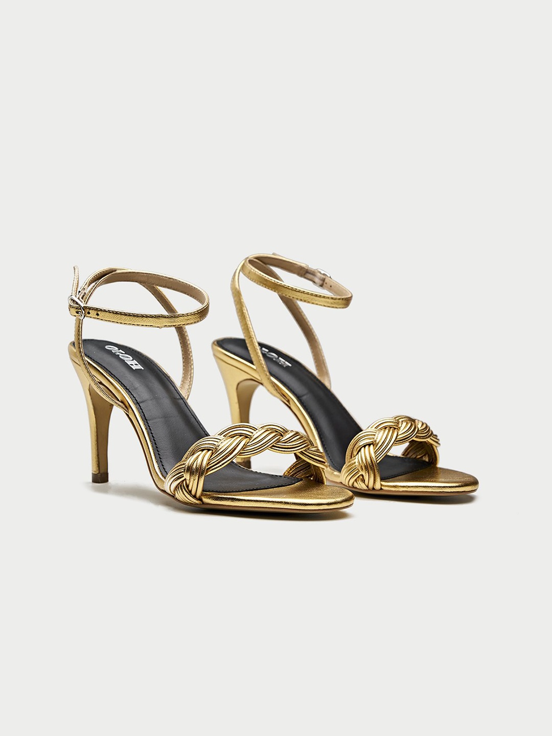 

Oroh Women Leather Western - Embellished Slim Heel, Gold