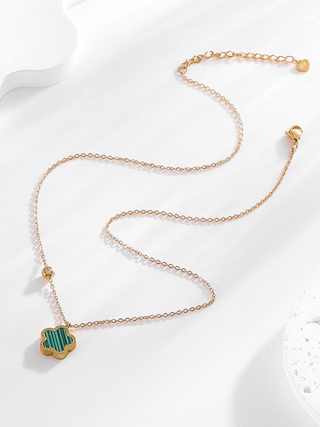 

MYKI Gold-Plated Stainless Steel Floral Necklace