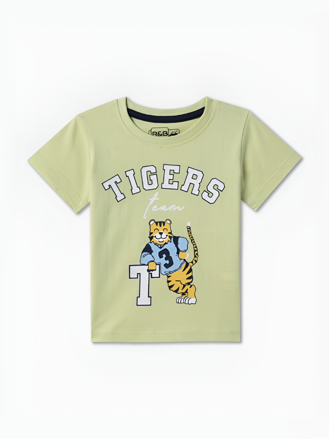 

R&B Boys Graphic Printed Round Neck Cotton T-shirt, Green