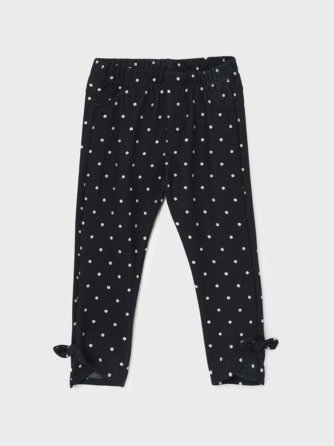 

Juniors by Lifestyle Girls Polka Dots Printed Cotton Jeggings, Black
