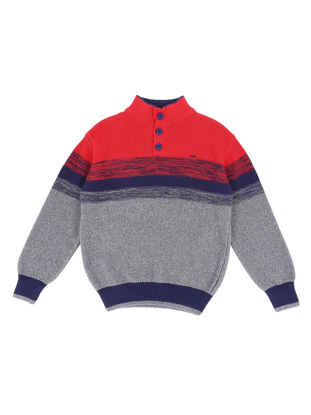 

Gini and Jony Boys Colourblocked Turtle Neck Long Sleeves Pullover Sweaters, Red