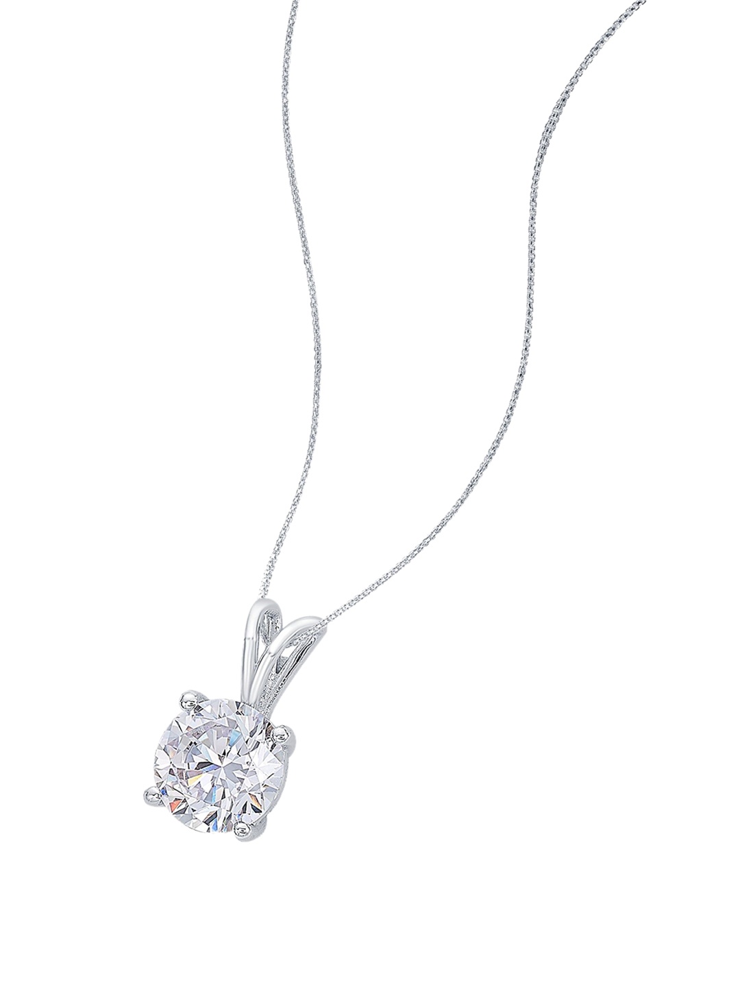 

Nipura 925 Sterling Silver Rhodium-Plated Cubic Zirconia Studded Pendants