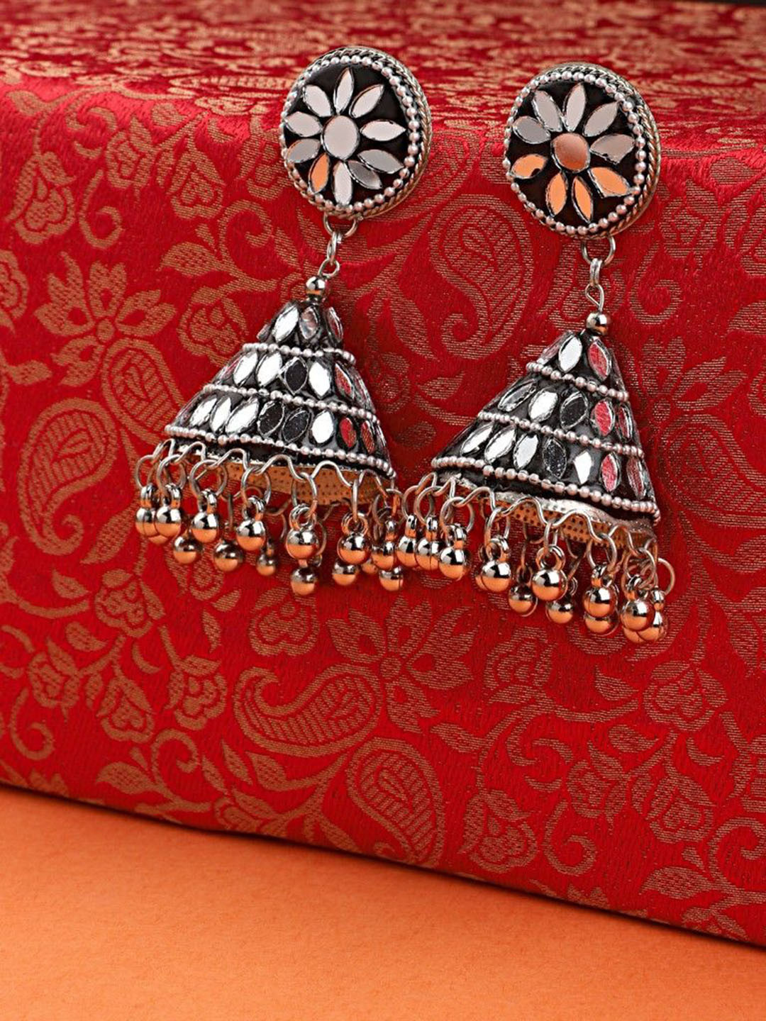 

CARDINAL Contemporary Jhumkas Earrings, Black