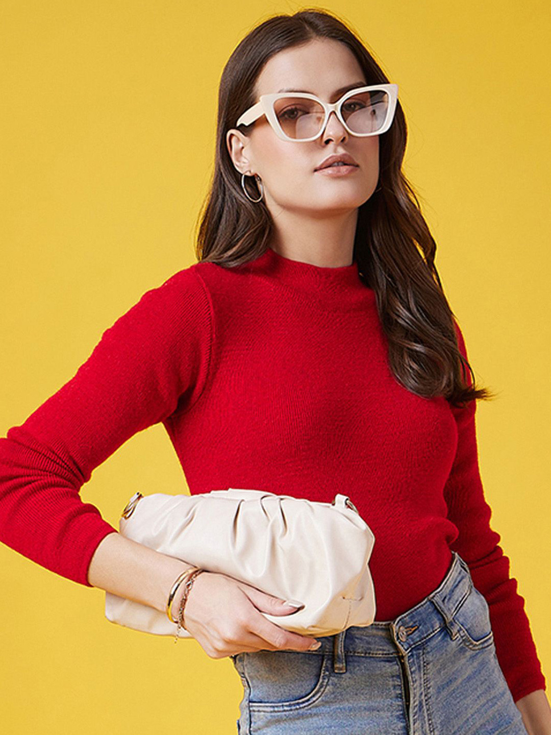 

CLAPTON Women Woollen Pullover, Red