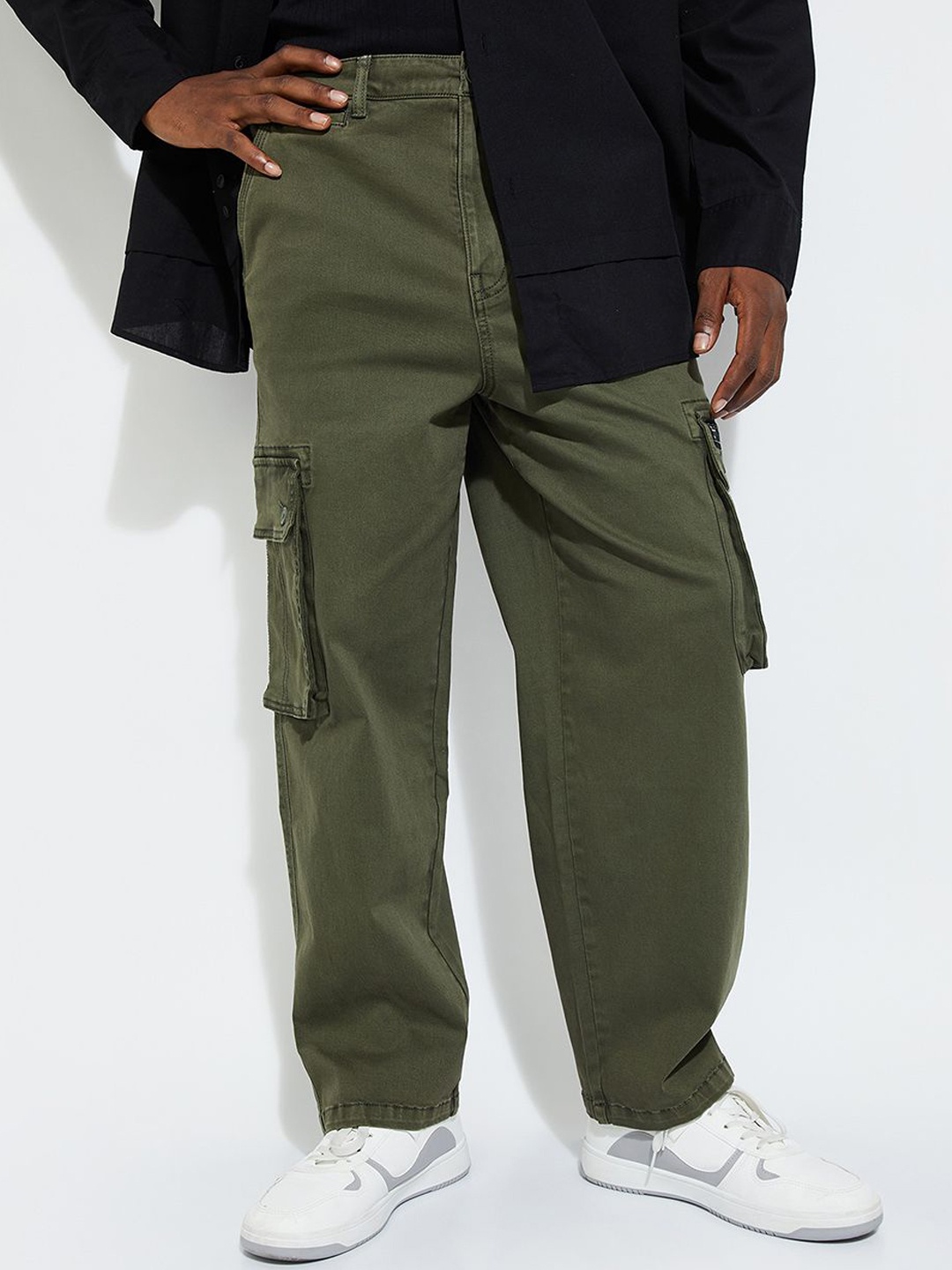 

Max Urb_N Men Relaxed Fit Cargo Trousers, Green