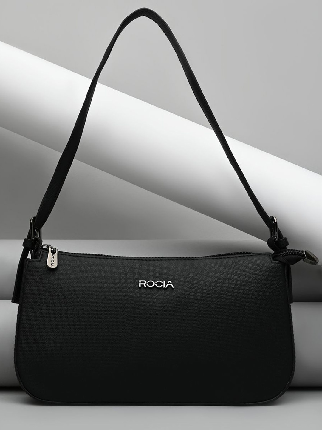 

Rocia Women Textured Solid Structured Shoulder Bags, Black