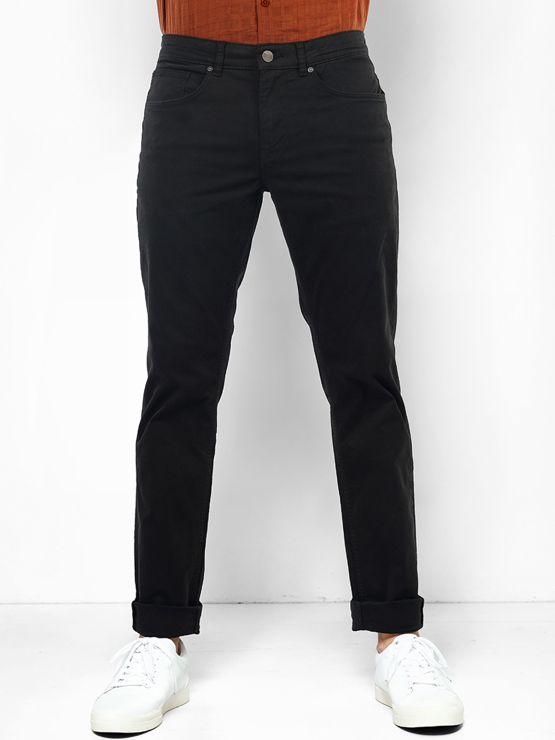 

Celio Men Slim Fit Easy Wash Cotton Trousers, Black