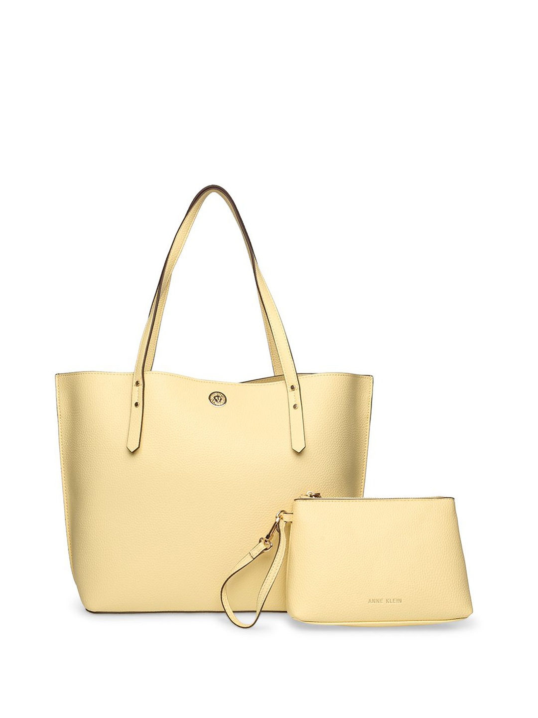

ANNE KLEIN Women Solid Shopper Leather Shoulder Bag, Beige
