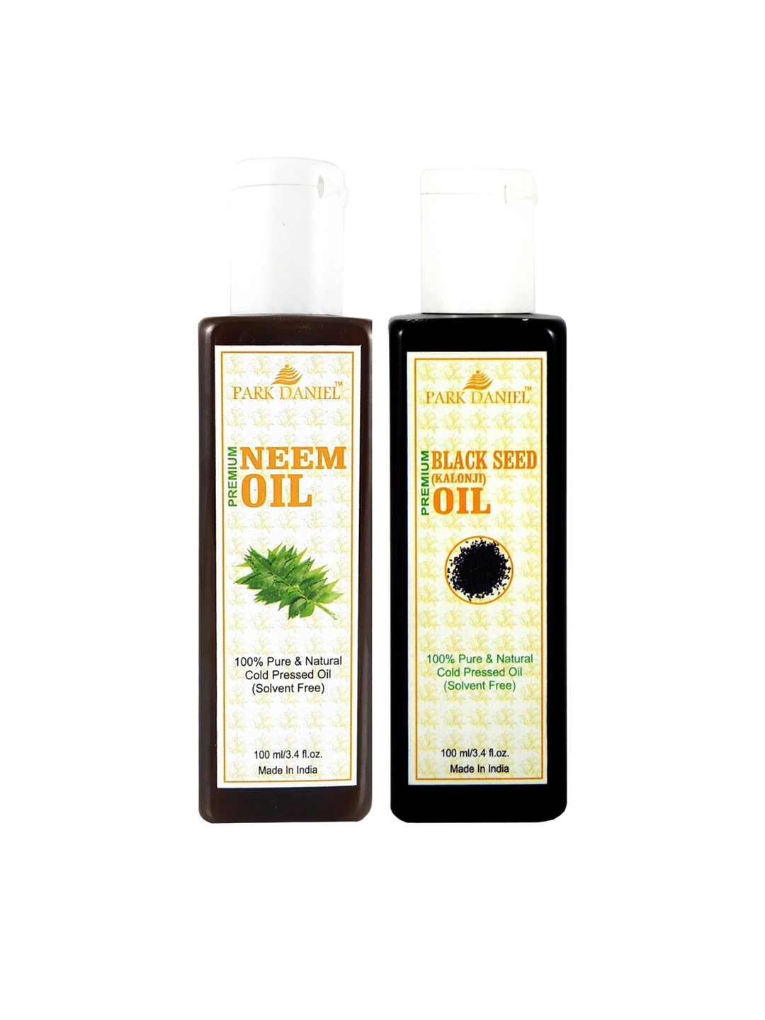 

Park Daniel Set Of 2 Cold Pressed Neem & Black Seed Oil- 100 ml Each, Transparent