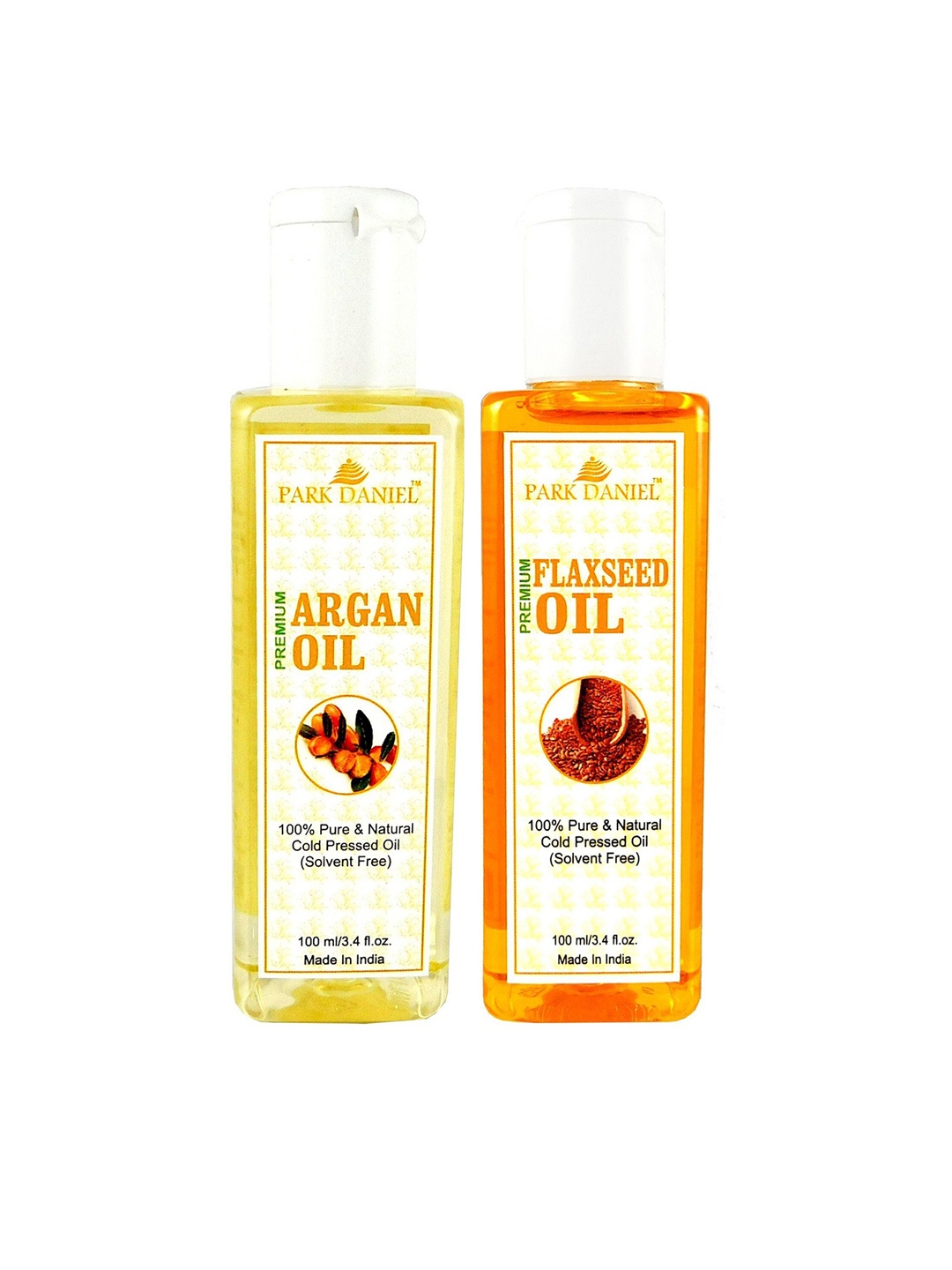 

Park Daniel Set Of 2 Argan Oil & Flaxseed Oil - 100 ml Each, Transparent