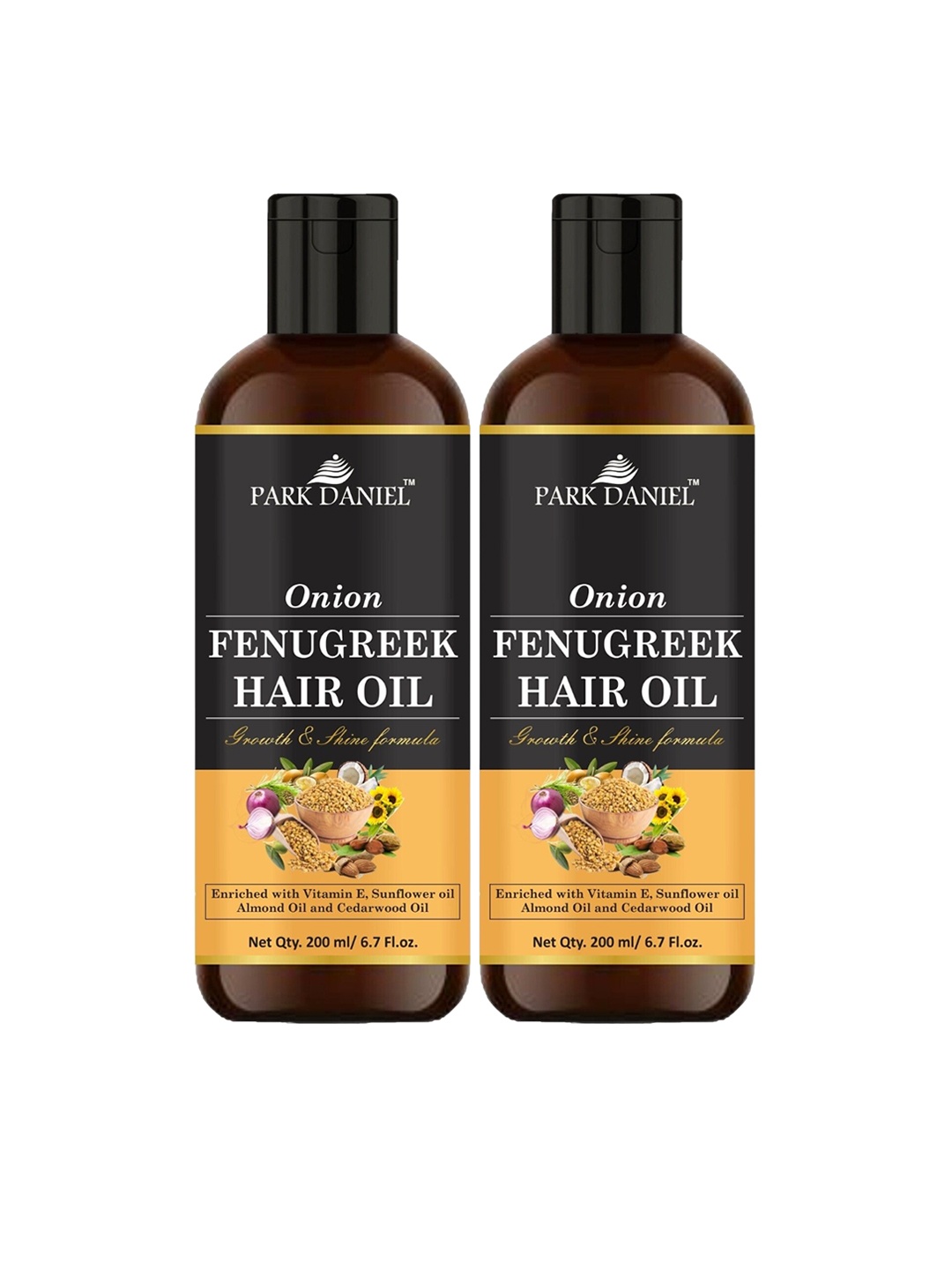 

Park Daniel Set Of 2 Onion Fenugreek Hair Oil - 200 ml Each, Brown