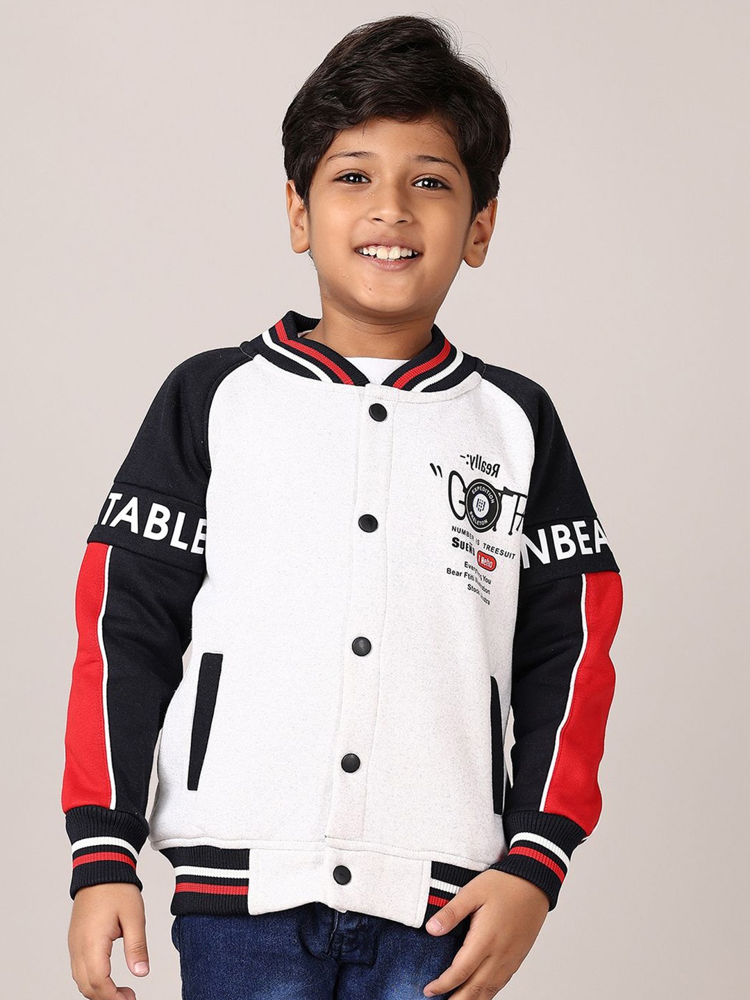 

V-Mart Boys Colourblocked Sweatshirt, White