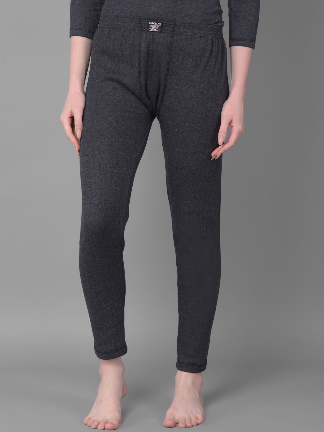

Dollar Women Striped Cotton Thermal Bottoms, Black